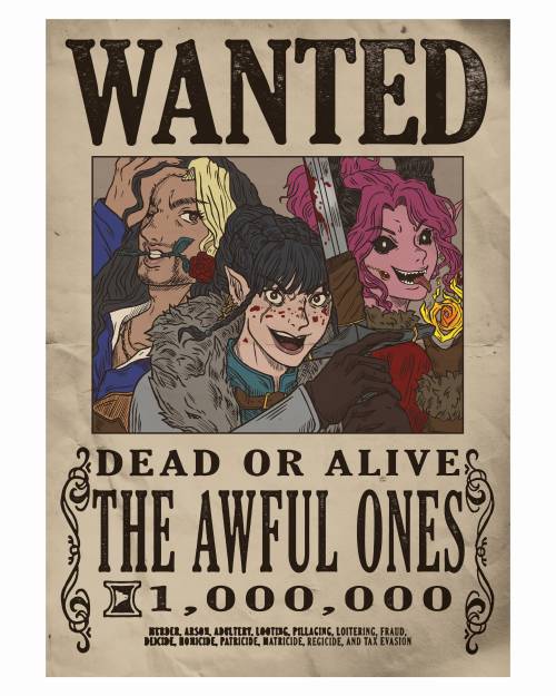 image of The Awful Ones A3 Wanted Poster